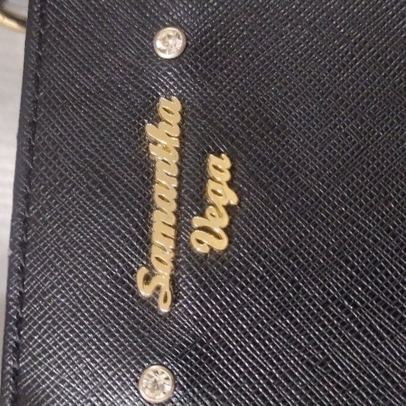 Samantha Vega Black Leather 2 ways Shoulder Bag Handbag - Good Condition - Picture 3 of 15